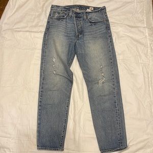 levis white oak cone denim skinny distressed button fly jeans W 29